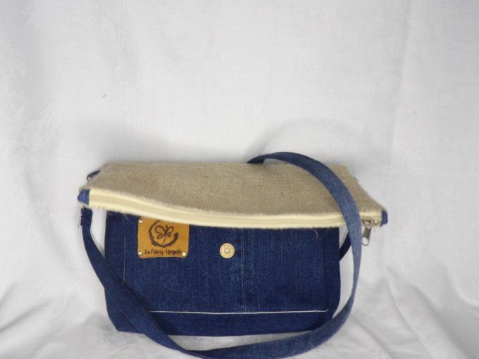 Sac Bandouilière Plié Jean et Jute