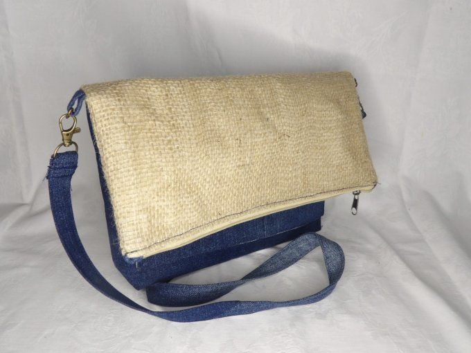 Sac Bandouilière Plié Jean et Jute