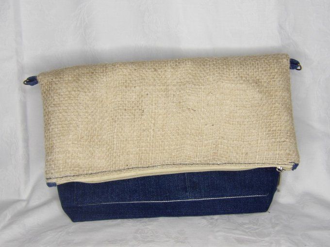 Sac Bandouilière Plié Jean et Jute